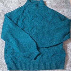 Green Cozy Mockneck Sweater